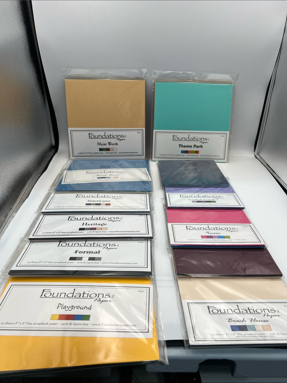 Foundations Fine Scrapbook Paper Lot 300 Sheets 6x6 8x8 New
